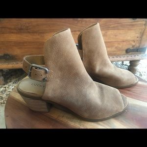 LUCKY BRAND OPEN TOE BOOTIES